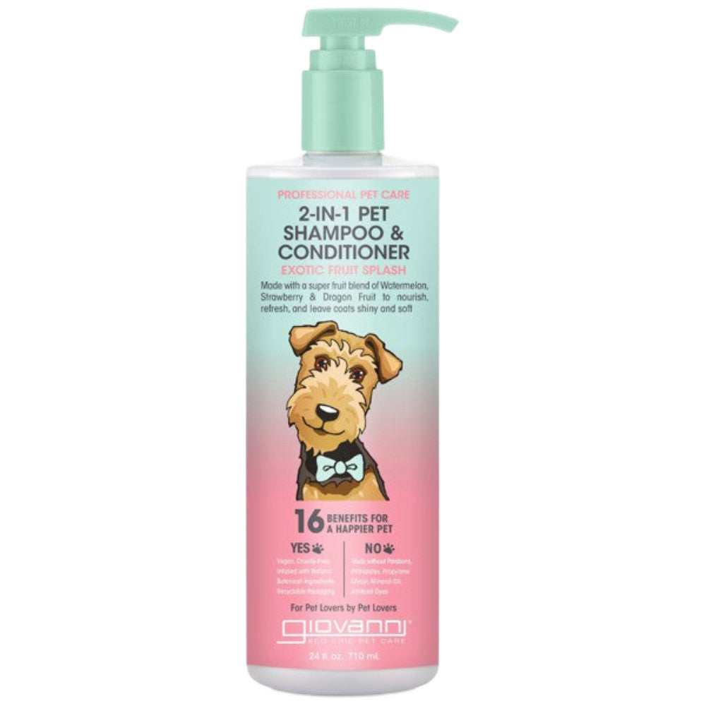 Giovanni 2-in-1 Pet Shampoo and Conditioner- Exotic Fruit Splash 24 oz