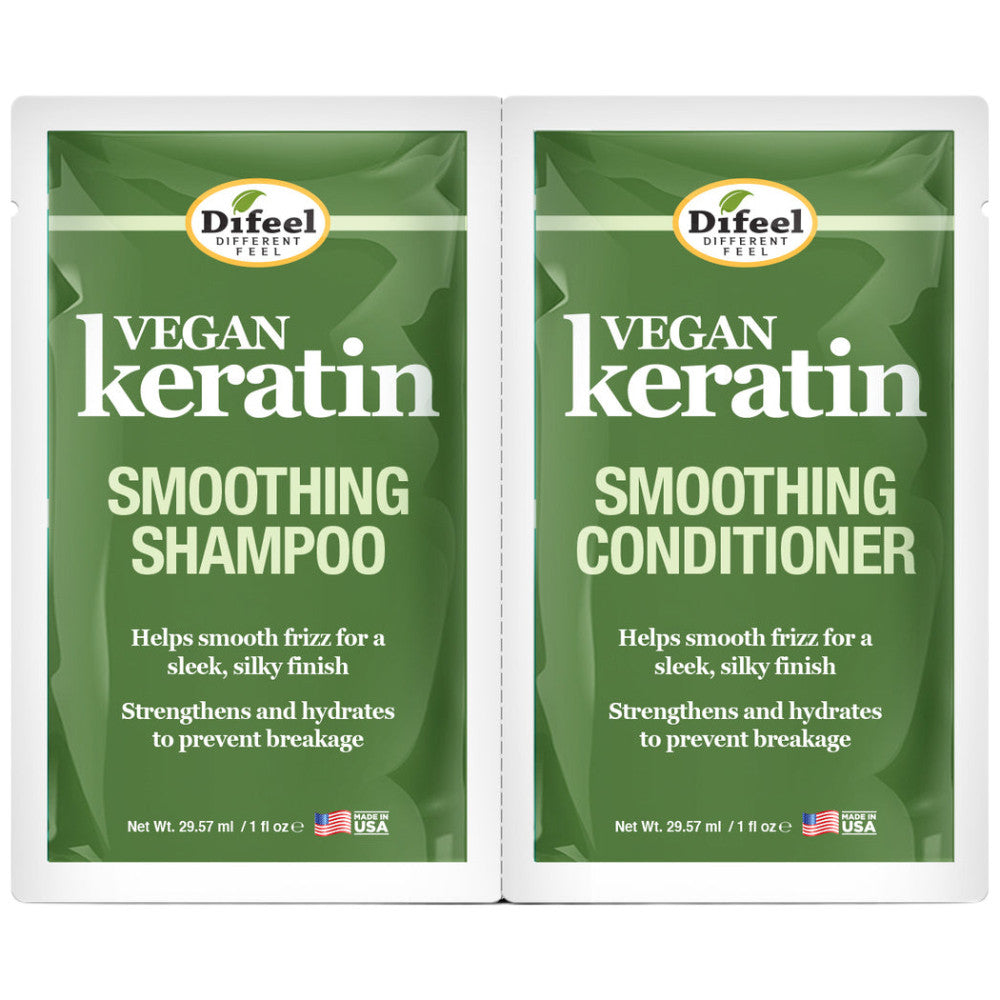 Difeel Shampoo and Conditioner Packet- Vegan Keratin 2 x 1 oz