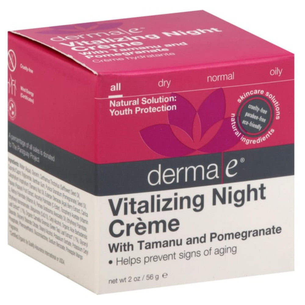 Derma E Vitalizing Night Creme with Tamanu and Pomegranate 2 oz