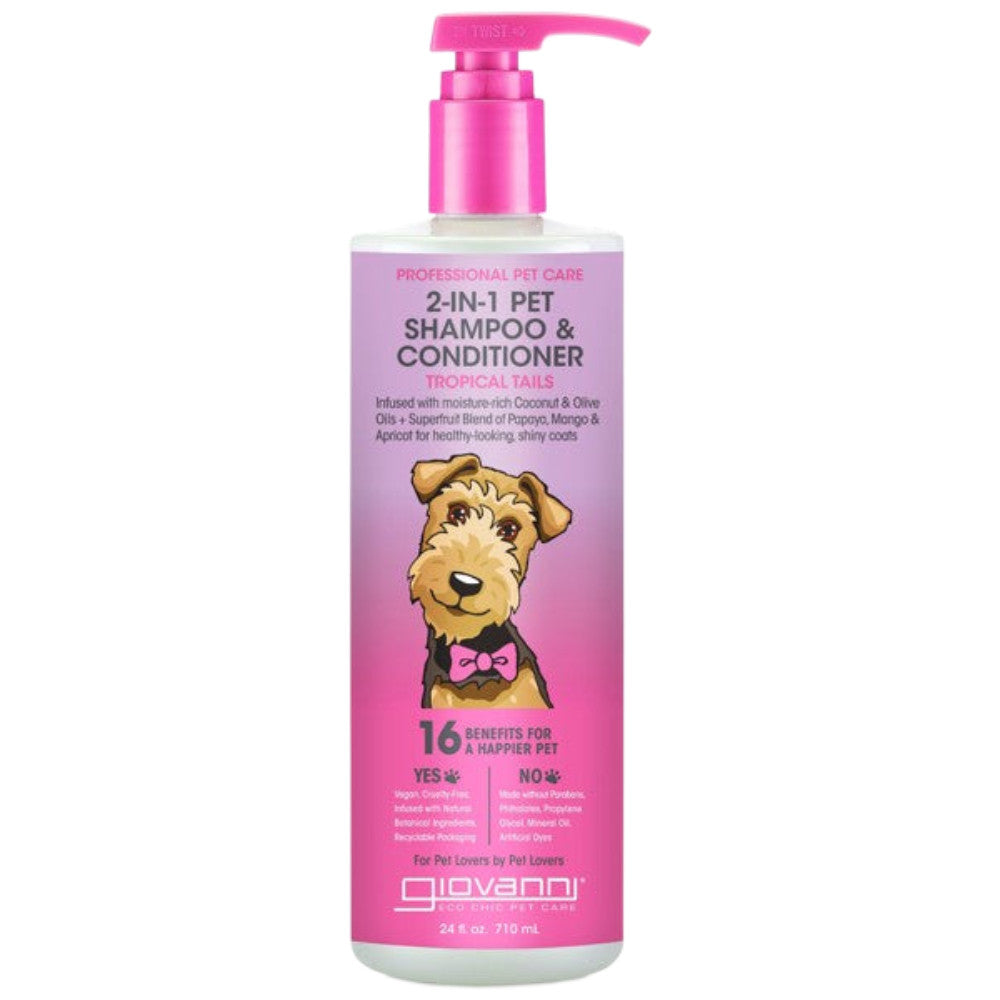 Giovanni 2-in-1 Pet Shampoo and Conditioner- Tropical Tails 24 oz