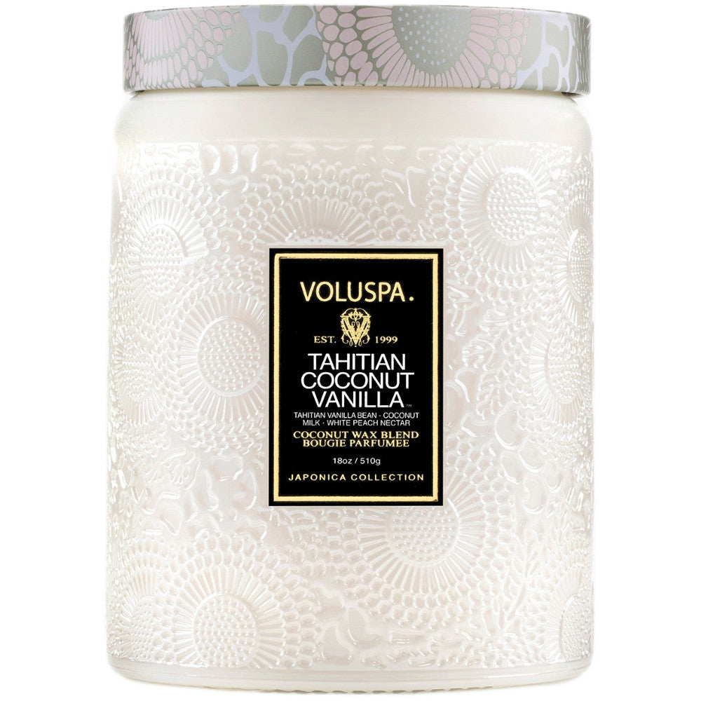 Voluspa Large Jar Candle Tahitian Coconut Vanilla 18 oz