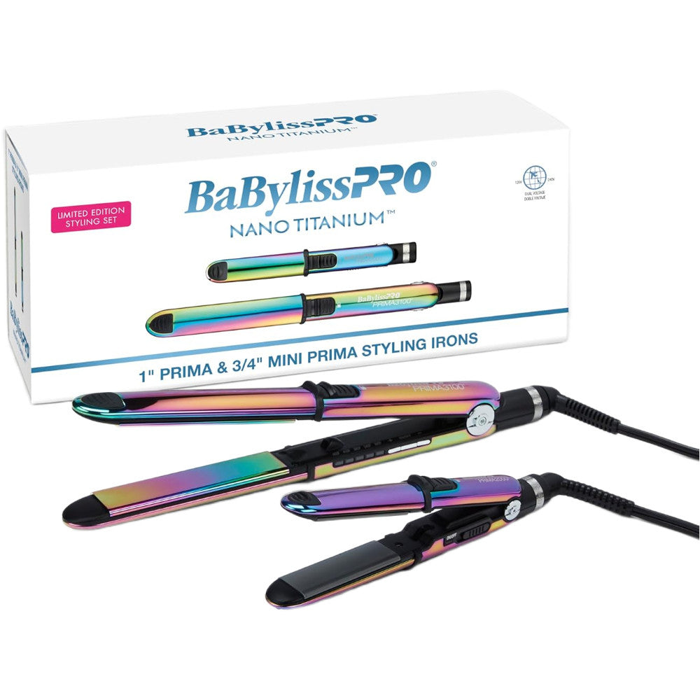 Babyliss Pro Nano Titanium Iridescent Prima Styling Iron Set