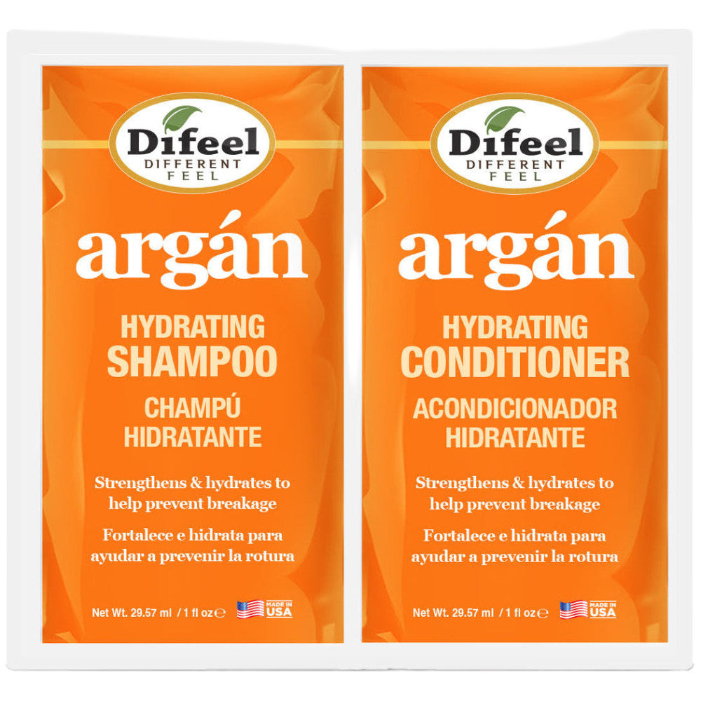 Difeel Shampoo and Conditioner Packet- Argan Hydrating 2 x 1 oz