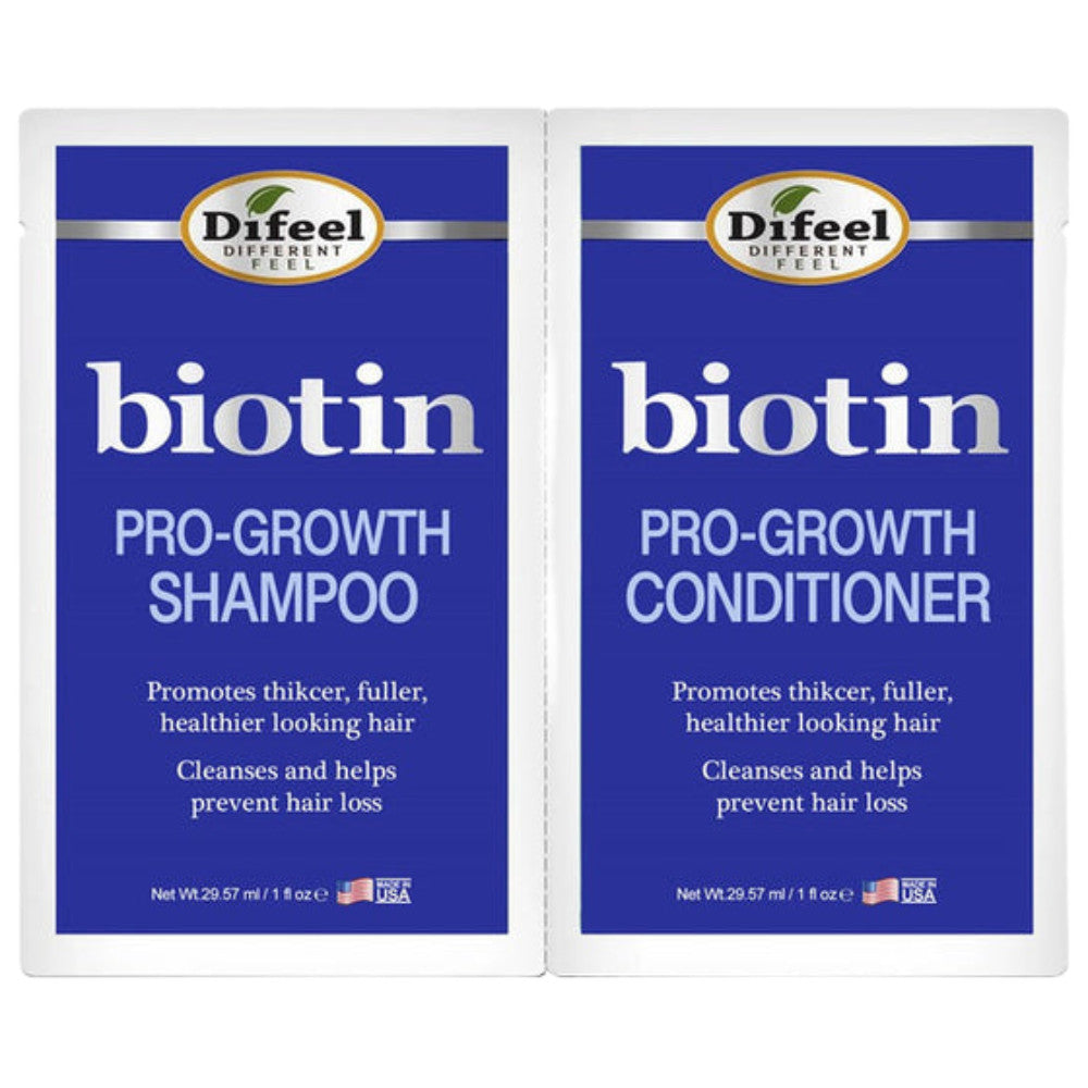 Difeel Shampoo and Conditioner Packet- Biotin Pro Growth 2 x 1 oz