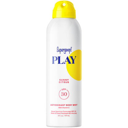 Supergoop Play Antioxidant Body Mist SPF30 with Vitamin C-Sunny Citrus 6 oz