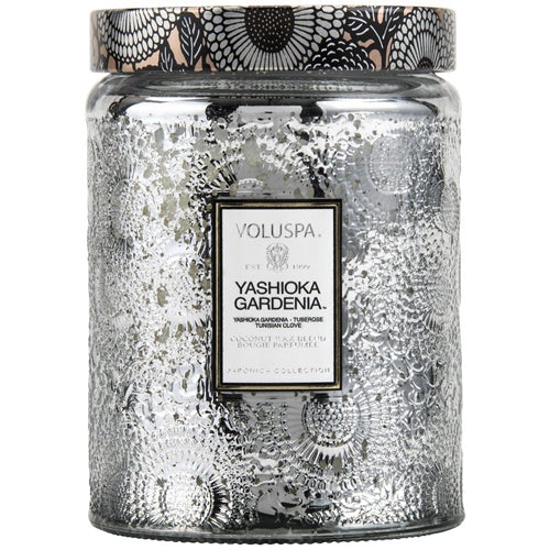 Voluspa Large Glass Candle 18 ozCandlesVOLUSPAFragrance: Yashioka Gardenia