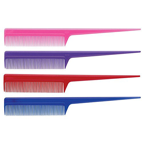 Diane Thin Rat Tail Comb Assorted Colors 8 inDIANE