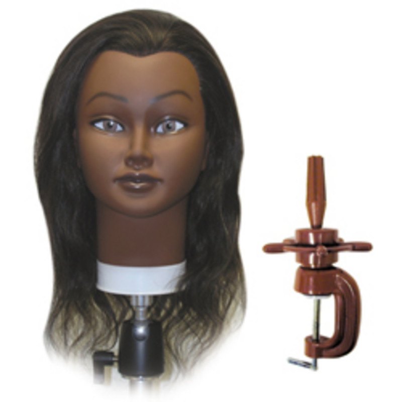 CELEBRITY HAIR MANIKINS TINA ETHNIC 100% HUMAN HAIR WITH HOLDERCELEBRITY HAIR MANIKINS