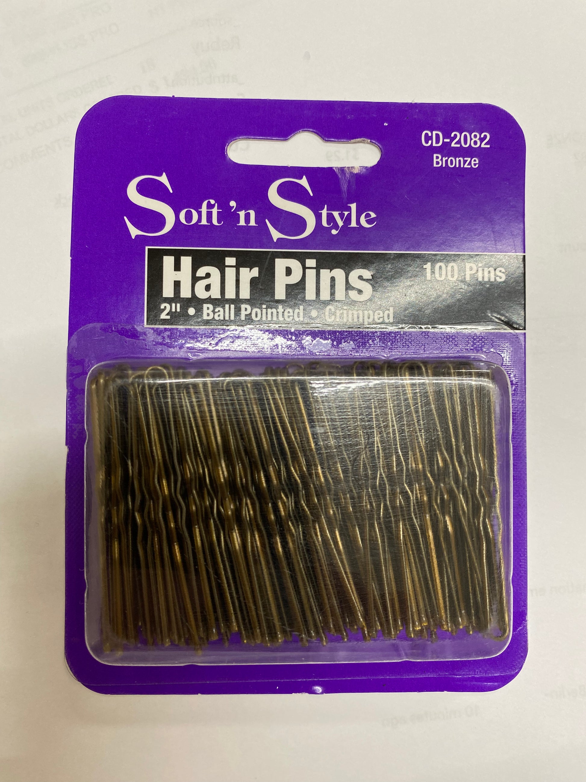 SOFT N STYLE HAIR PINS BRONZE 100 C 2 Inch 100 CT C-2082SOFT N STYLE
