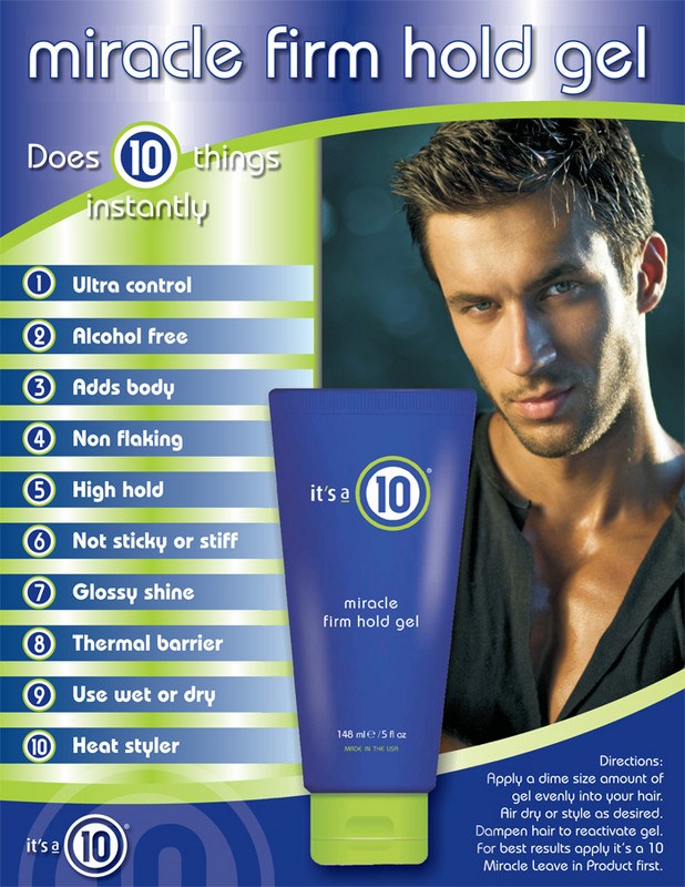 IT`S A 10 MIRACLE FIRM HOLD GEL 5 OZ.Hair Gel, Paste & WaxITS A 10